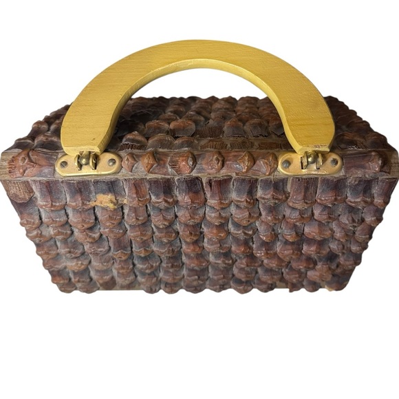 Vintage Custom Wood Cottage House Purse - Picture 8 of 13